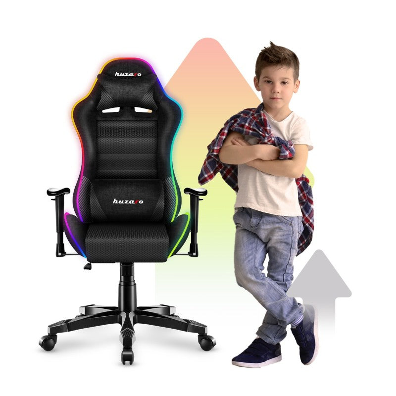 Fotel  gamingowy dla dziecka HUZARO RANGER 6.0 RGB Black Mesh