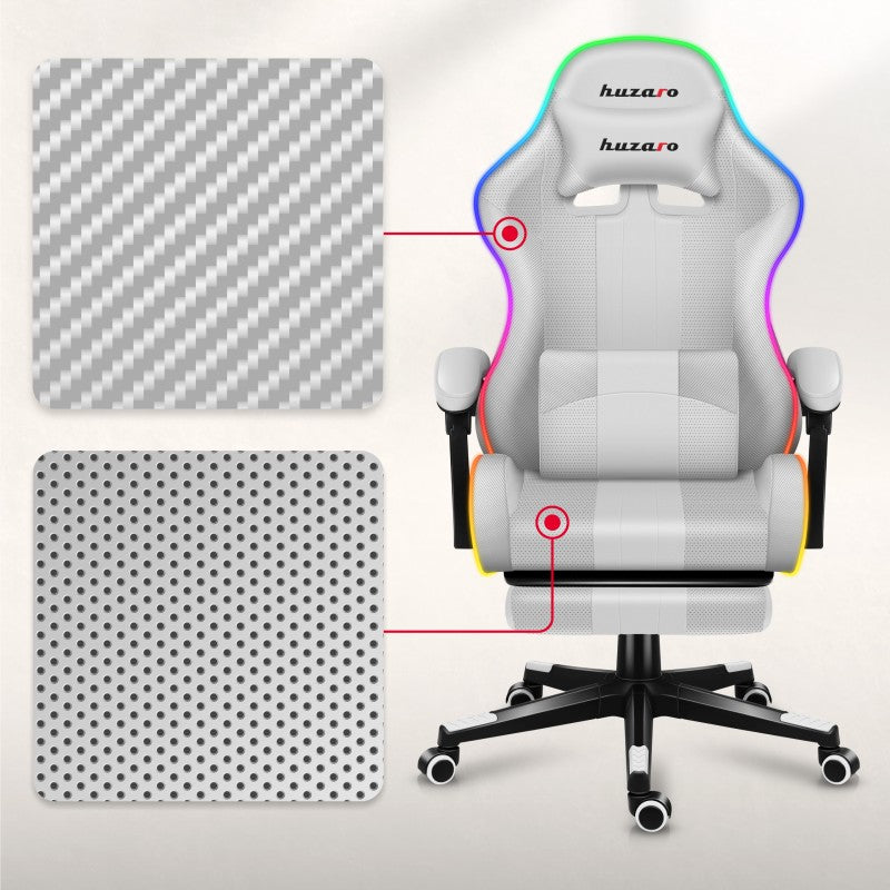 Fotel Gamingowy HUZARO Force 4.7 RGB White