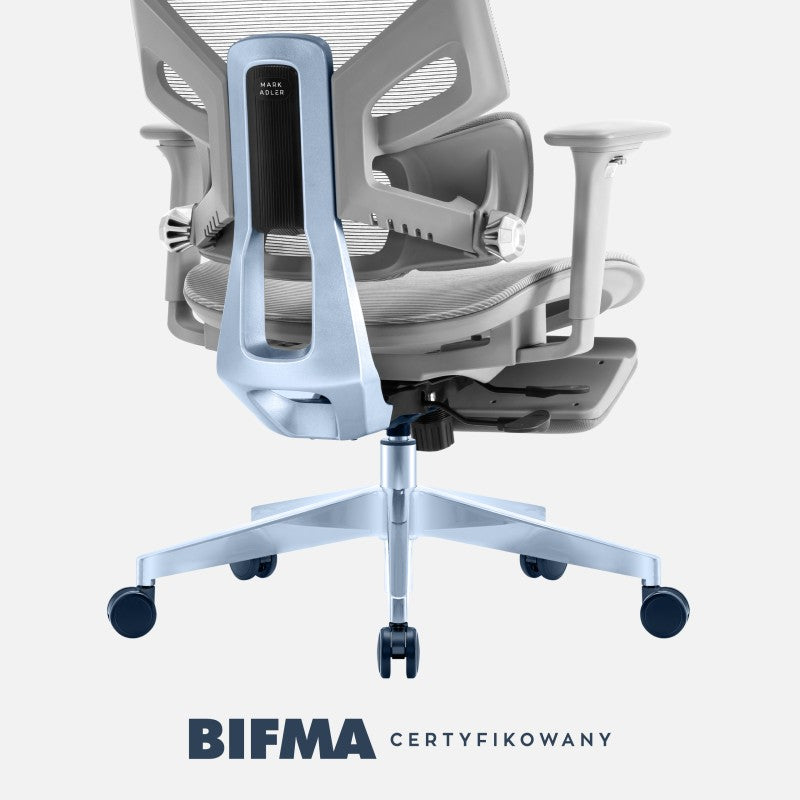Fotel ergonomiczny z podnóżkiem Mark Adler Expert 8.7 Grey Mesh