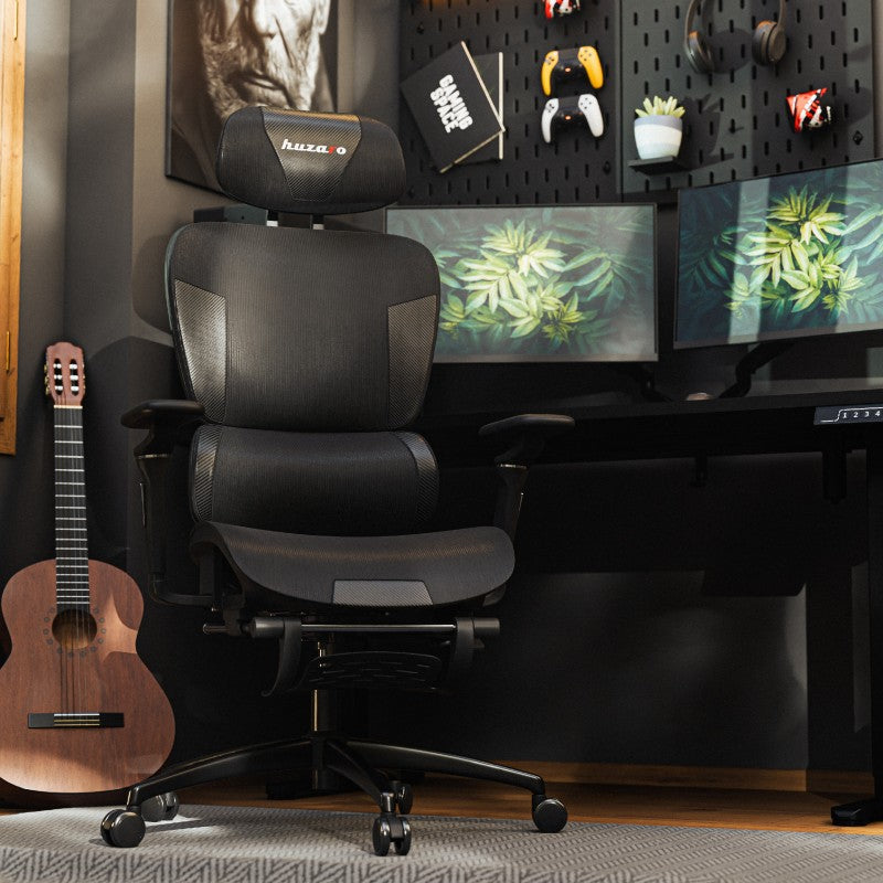 Fotel gamingowy z podnóżkiem HUZARO COMBAT 7.9 Black