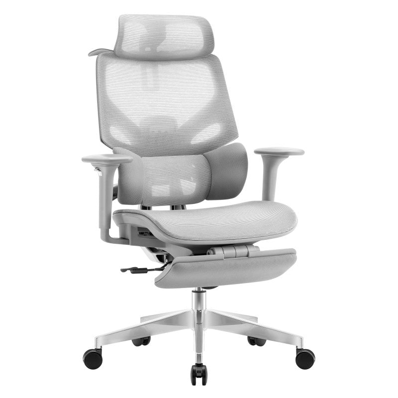 Fotel ergonomiczny z podnóżkiem Mark Adler Expert 8.7 Grey Mesh