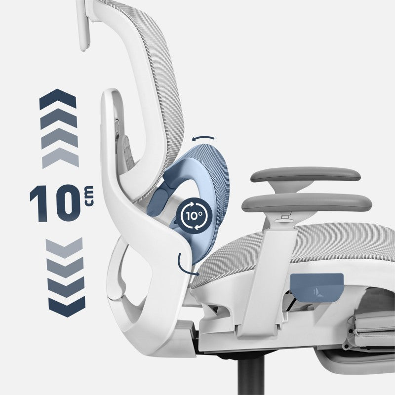 Fotel ergonomiczny z podnóżkiem Mark Adler Expert 9.3 Grey