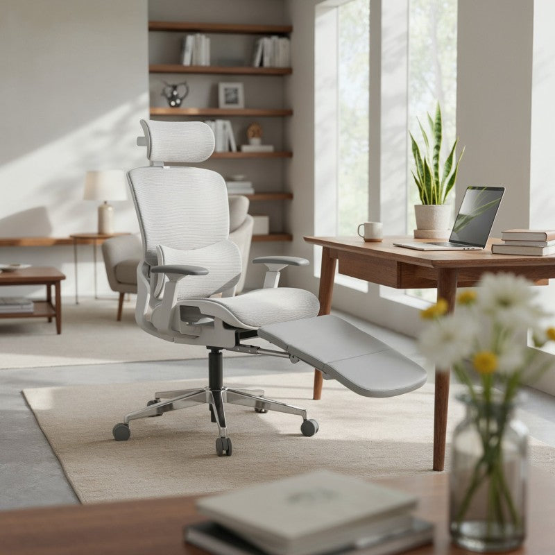 Fotel ergonomiczny z podnóżkiem Mark Adler Expert 9.3 Grey