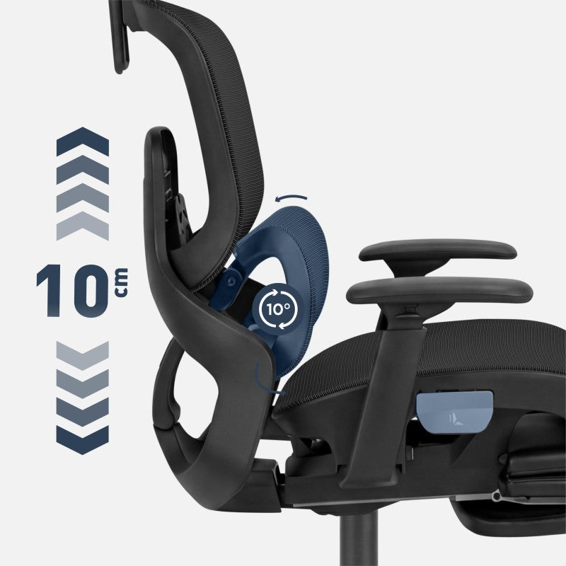 Fotel ergonomiczny z podnóżkiem Mark Adler Expert 9.3 Black