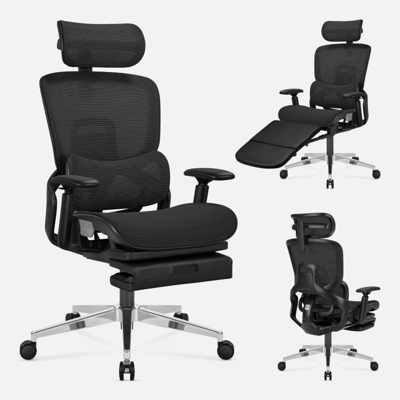 Fotel ergonomiczny z podnóżkiem Mark Adler Expert 9.3 Black