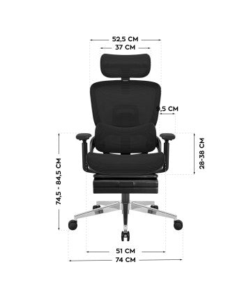 Ergonomischer Bürostuhl mit Fußstütze Mark Adler Expert 9.3 Black