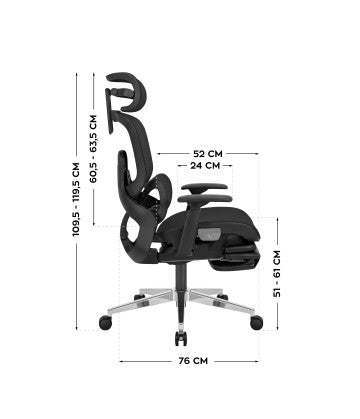 Ergonomischer Bürostuhl mit Fußstütze Mark Adler Expert 9.3 Black