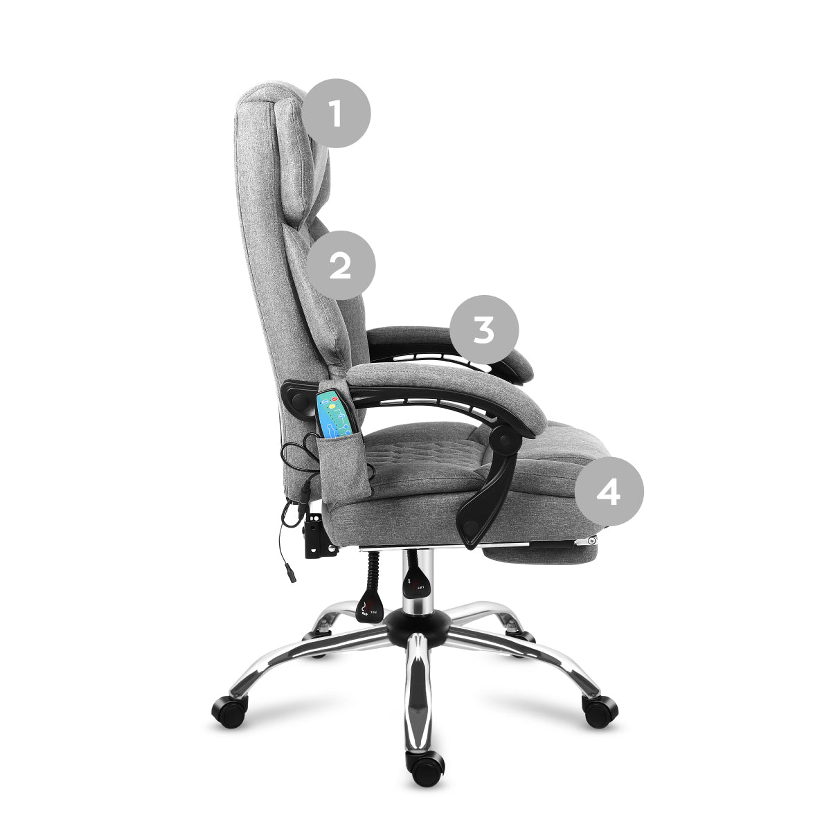 Kancelářské křeslo s masáží a podnožkou Mark Adler Boss 6.0 Grey