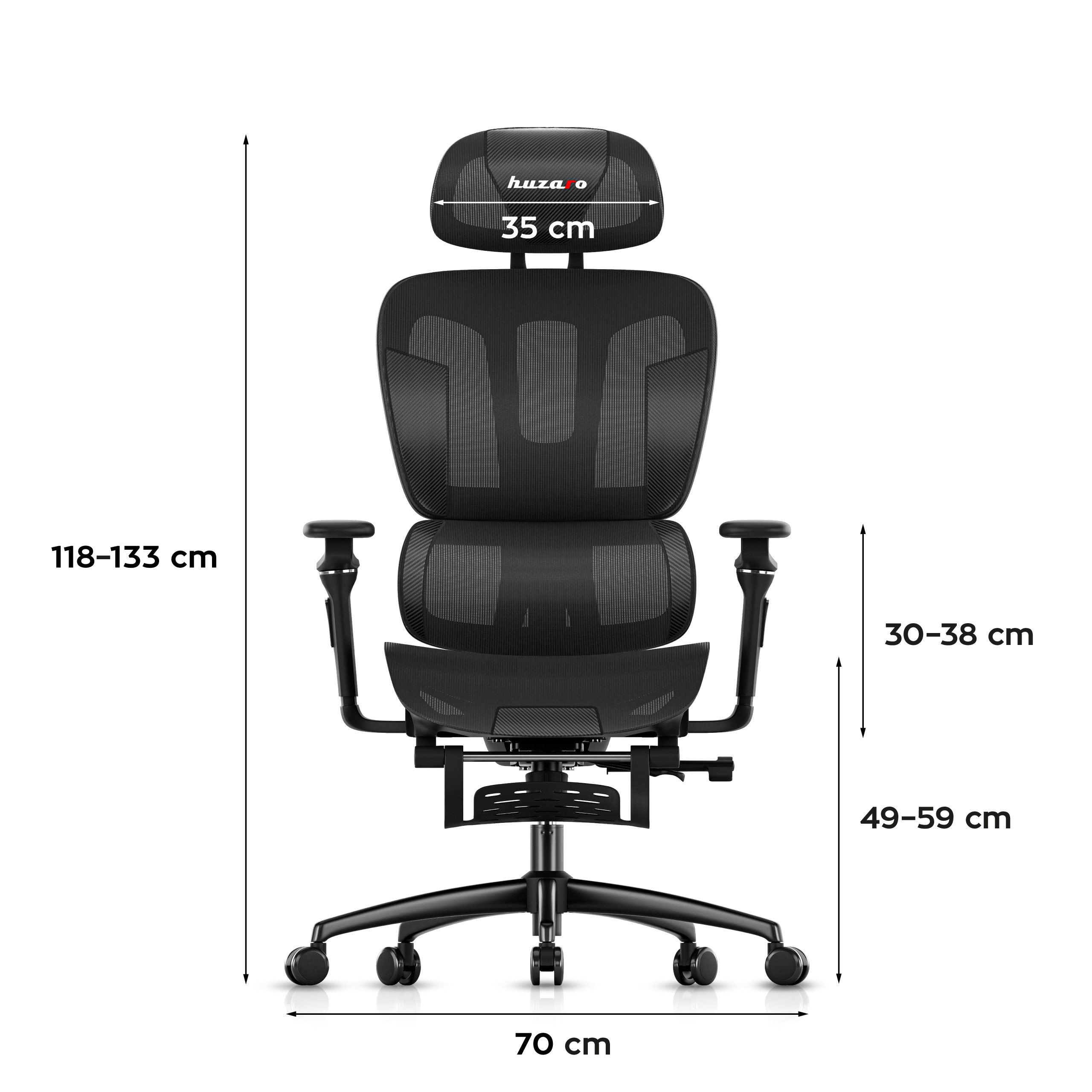 Gaming-Sessel mit Fußstütze HUZARO COMBAT 7.9 Black