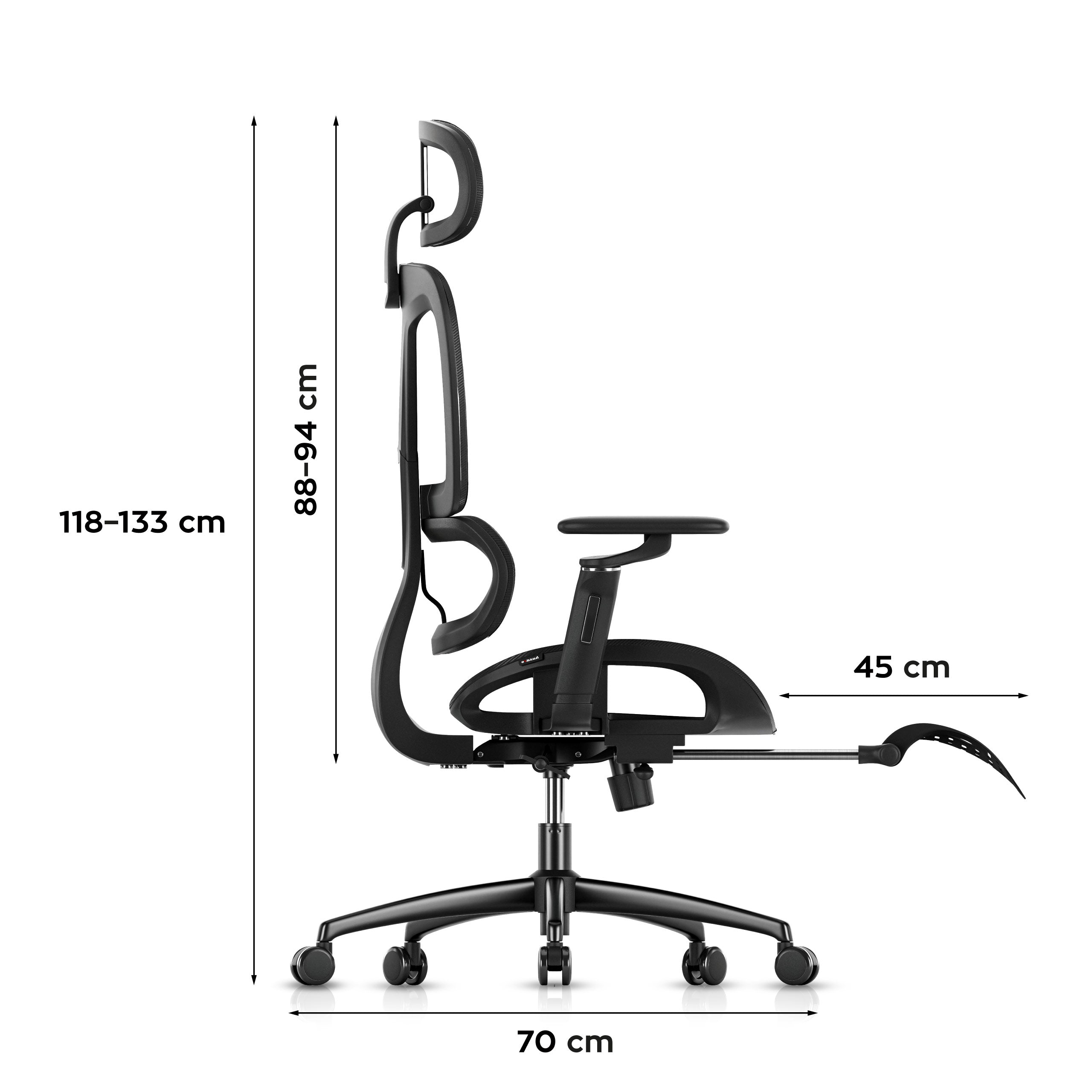Gaming-Sessel mit Fußstütze HUZARO COMBAT 7.9 Black