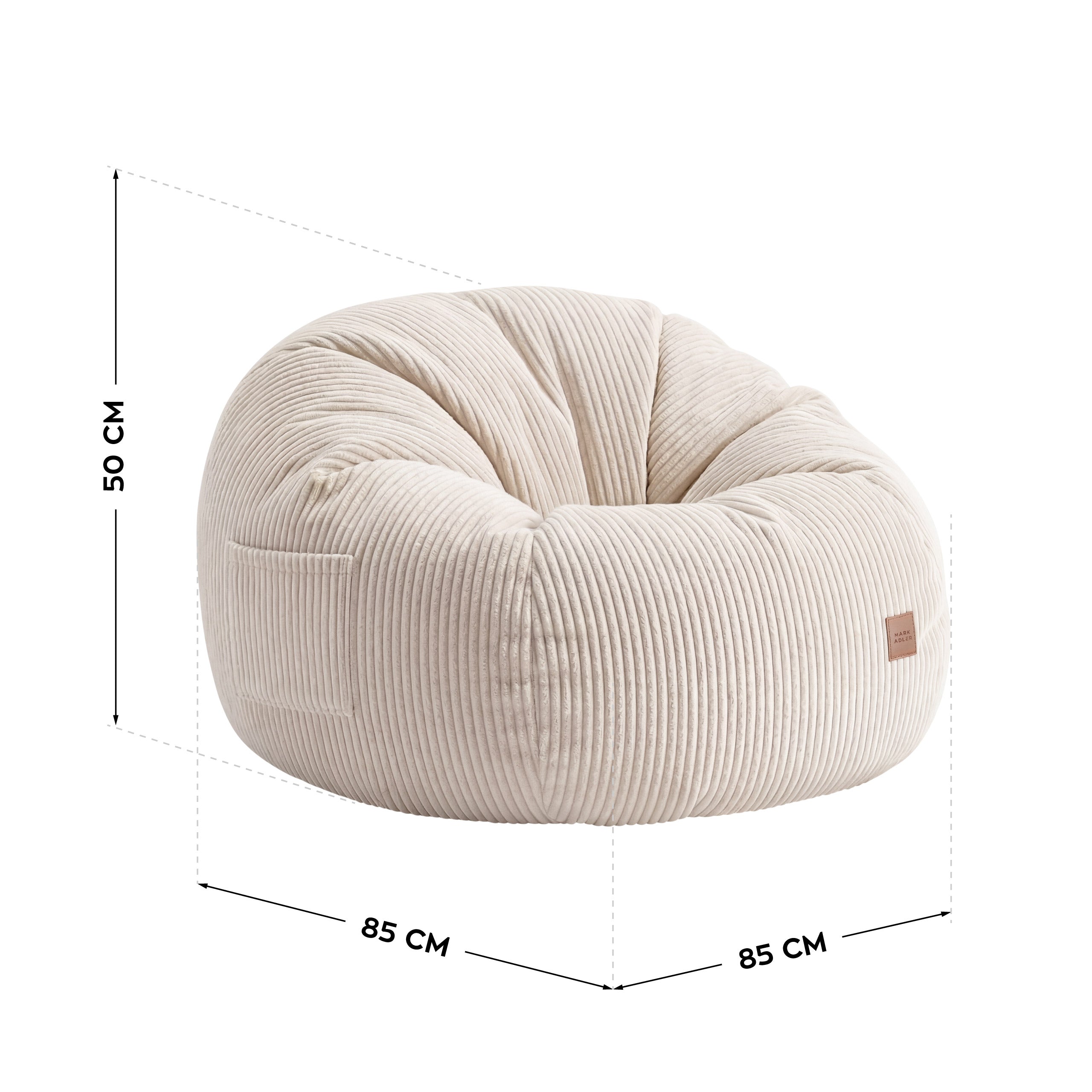 Sedačka puf manšestr s podnožkou Mark Adler Comfy 3.0 Béžová