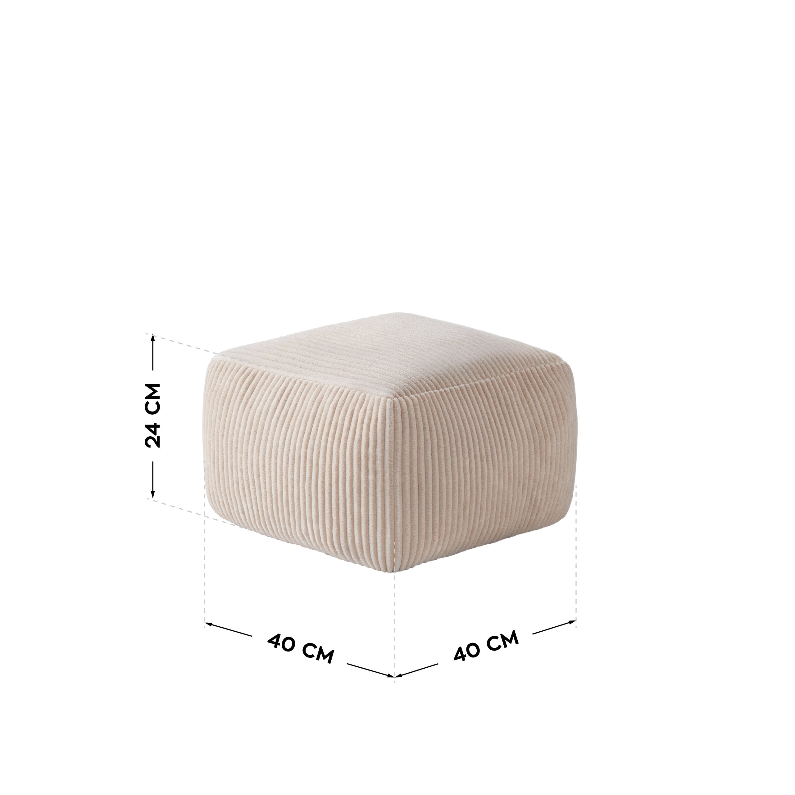 Sedačka puf manšestr s podnožkou Mark Adler Comfy 3.0 Béžová