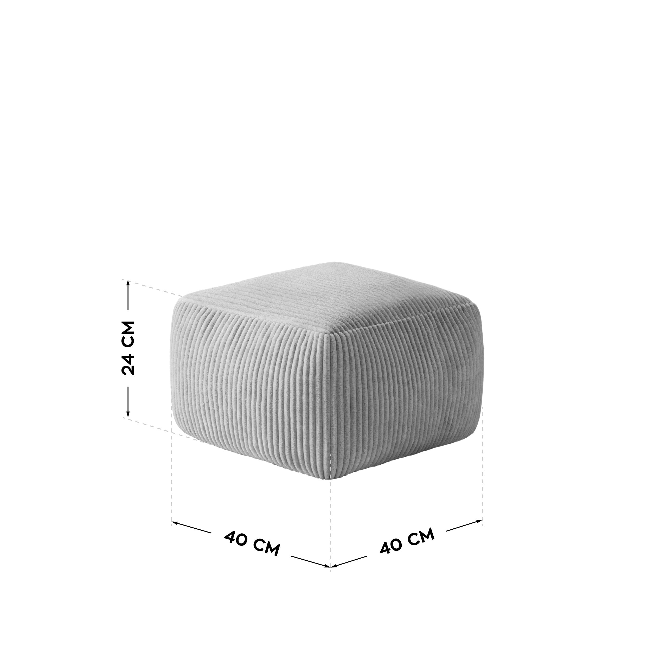 Křeslo puf manšestr s podnožkou Mark Adler Comfy 3.0 Grey