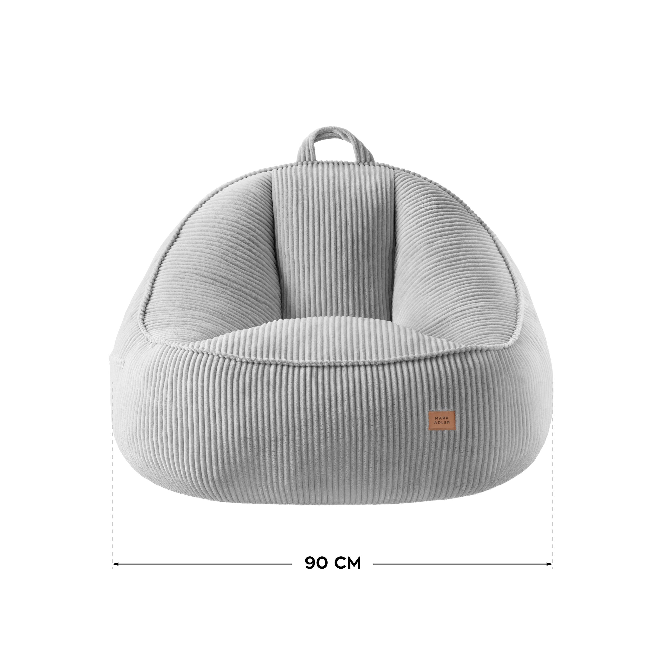 Křeslo puf s opěradlem manšestrové Mark Adler Comfy 4.0 Grey