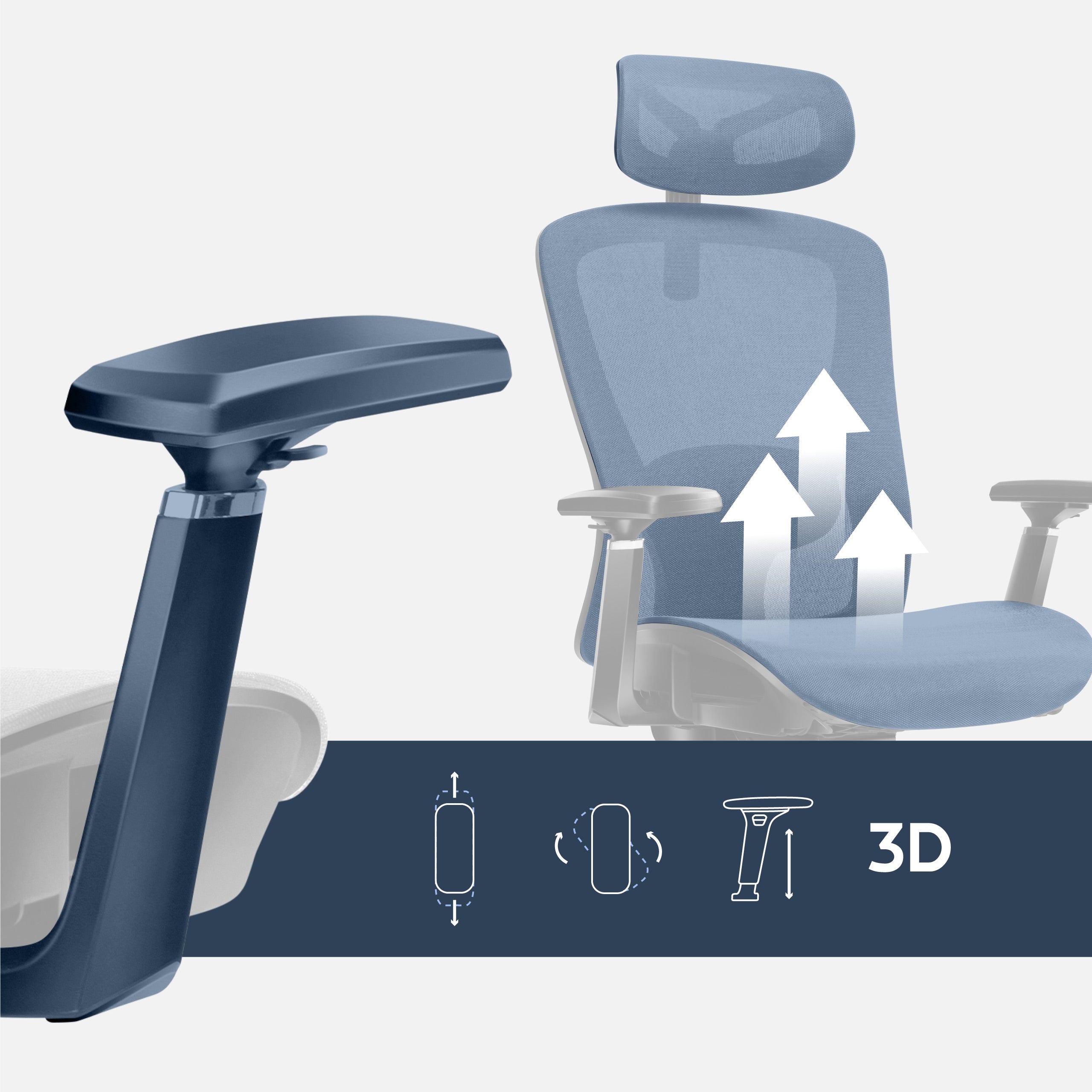 3D-Armlehnenverstellung