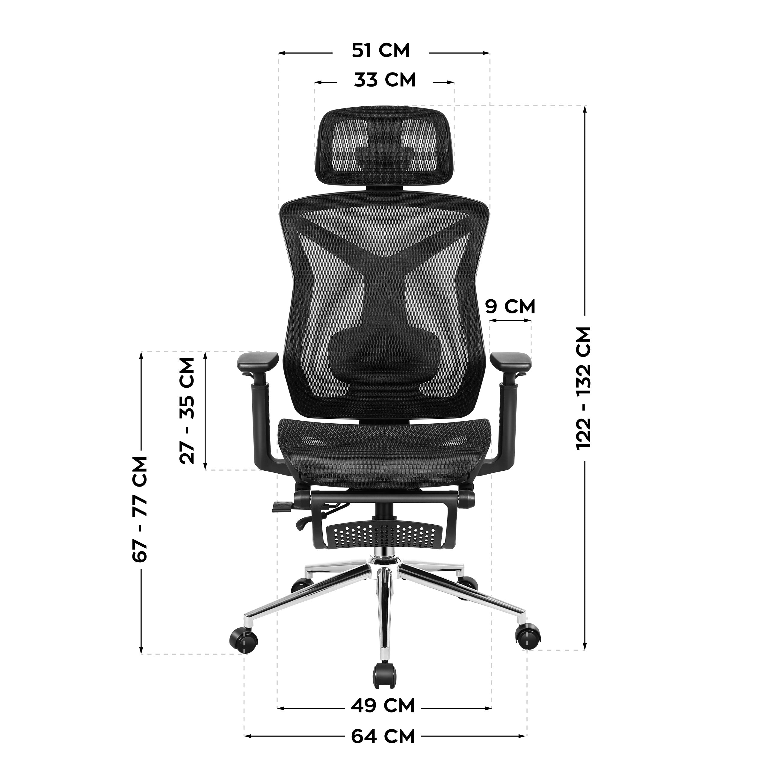 Bürostuhl mit Fußstütze Mark Adler Expert 5.7 Schwarz