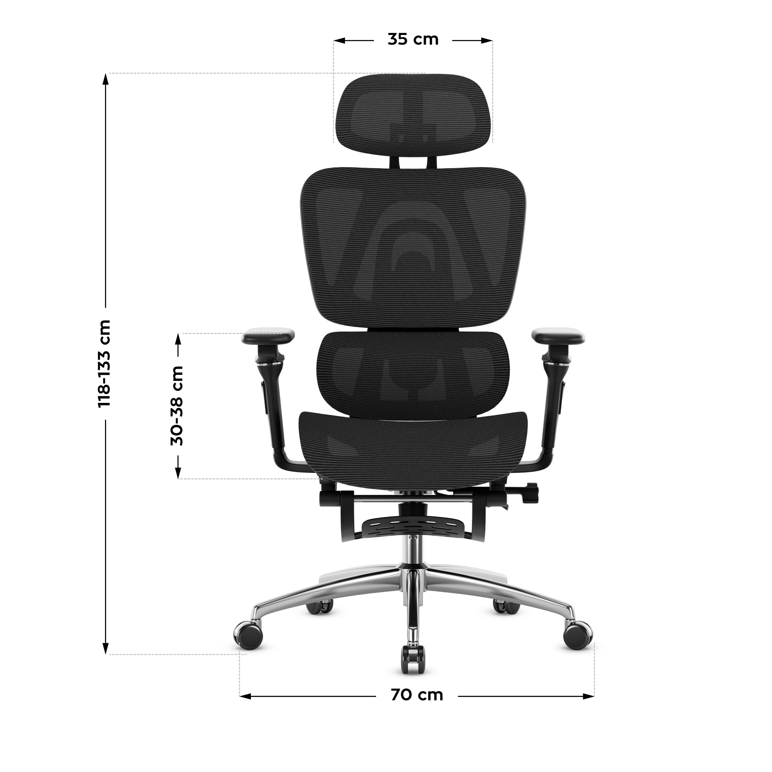 Bürostuhl mit Fußstütze Mark Adler Expert 7.9 Schwarz