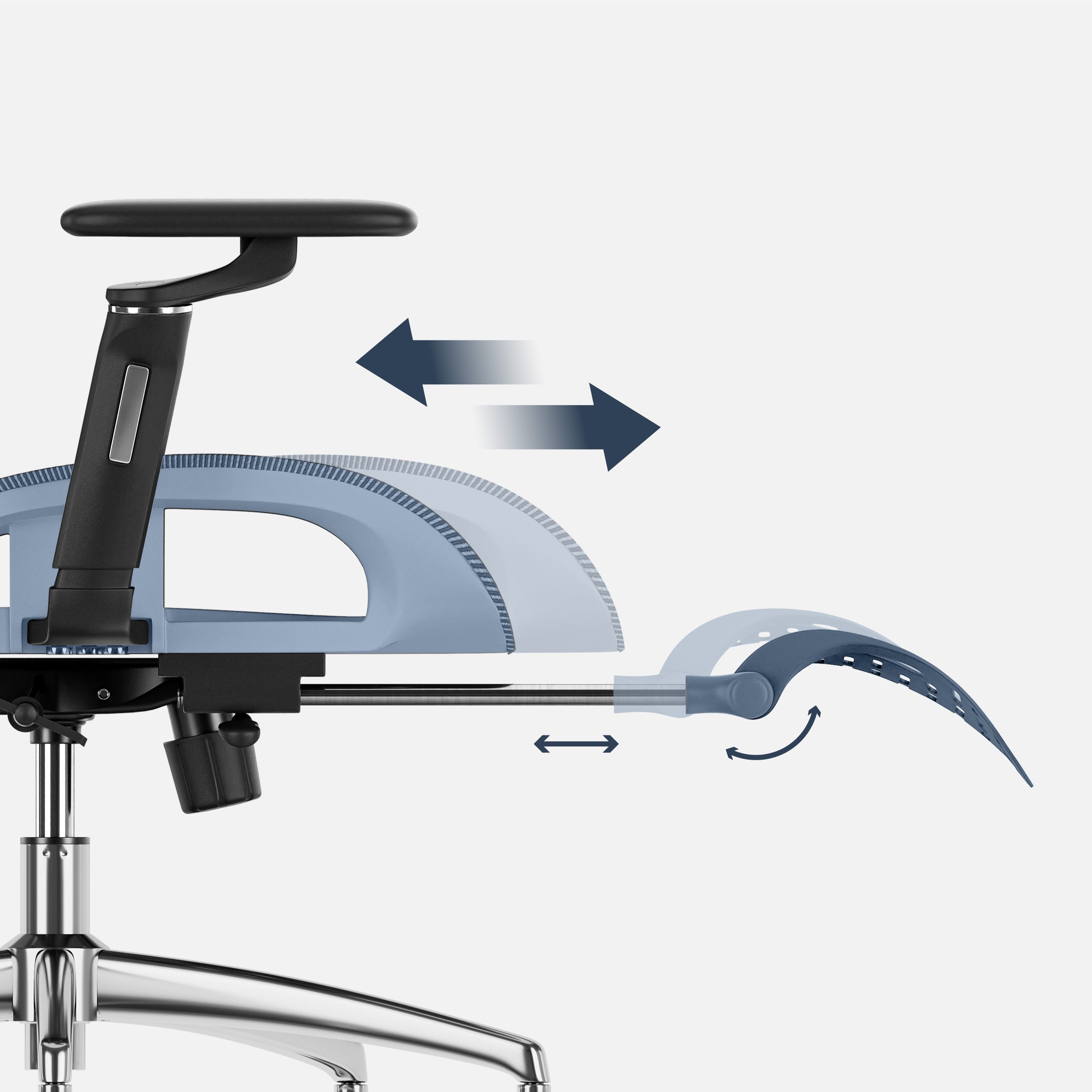 Komfortable ausziehbare Fußstütze