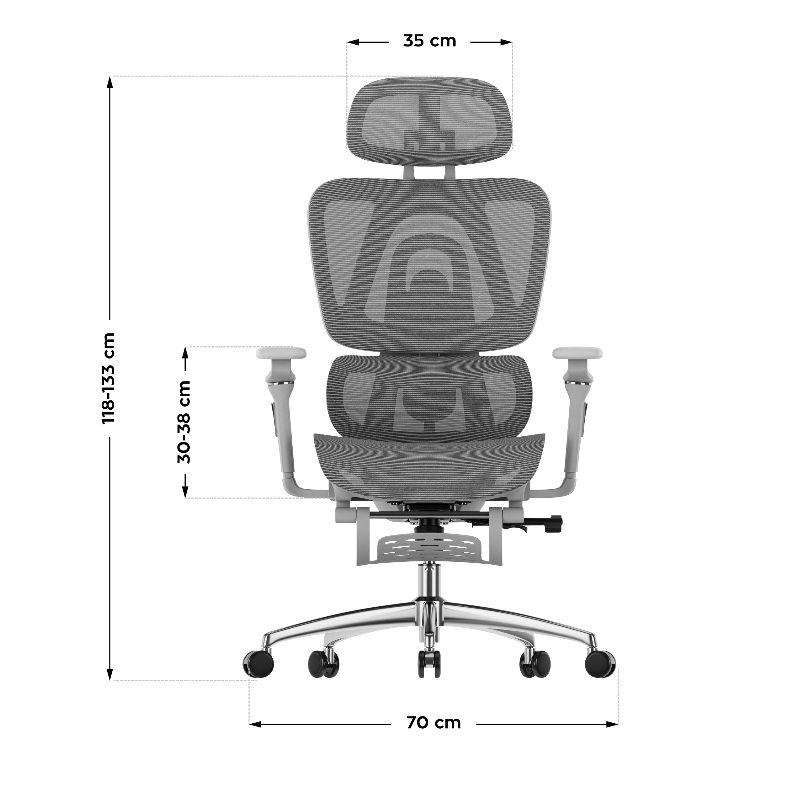 Bürostuhl mit Fußstütze Mark Adler Expert 7.9 Grau