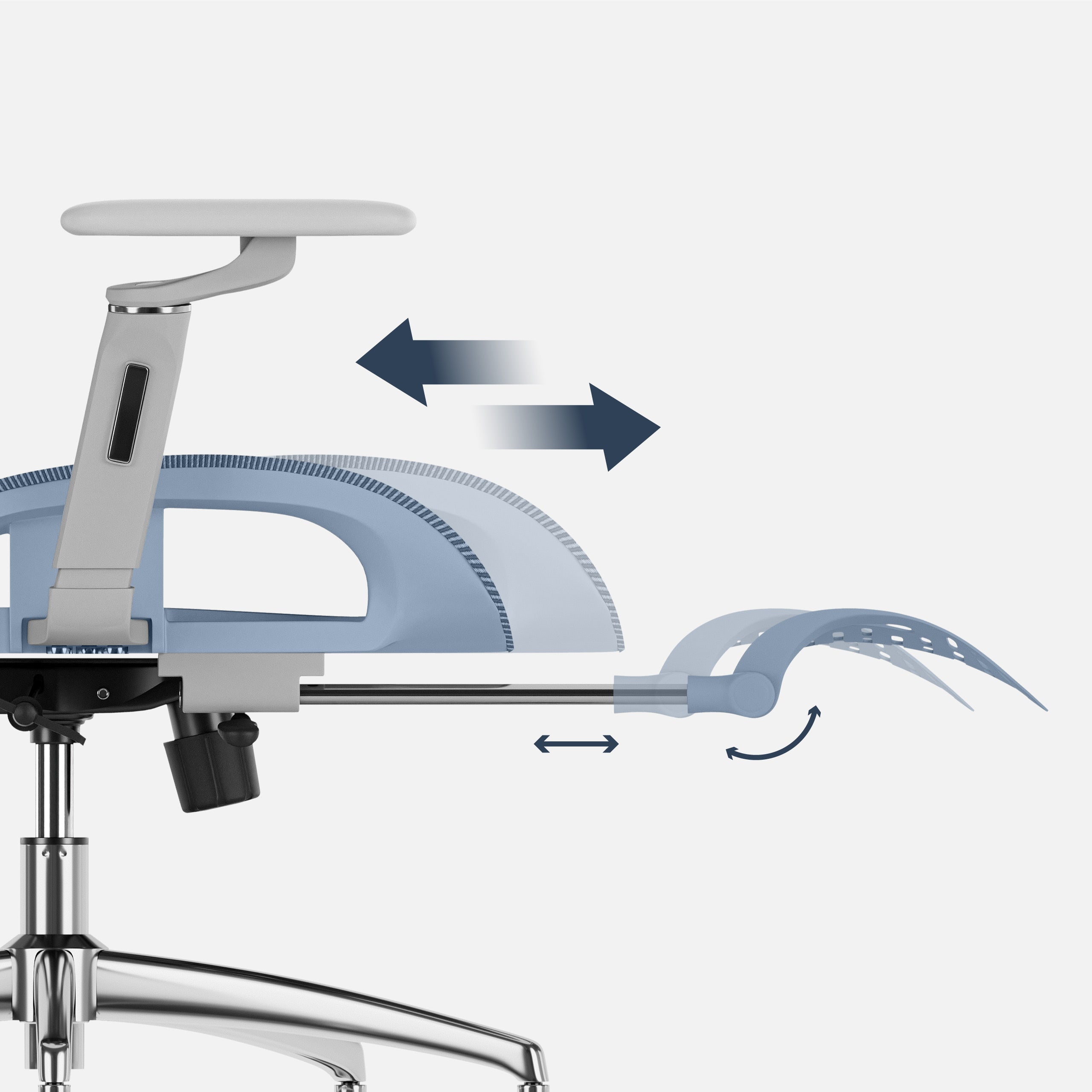 Komfortable ausziehbare Fußstütze