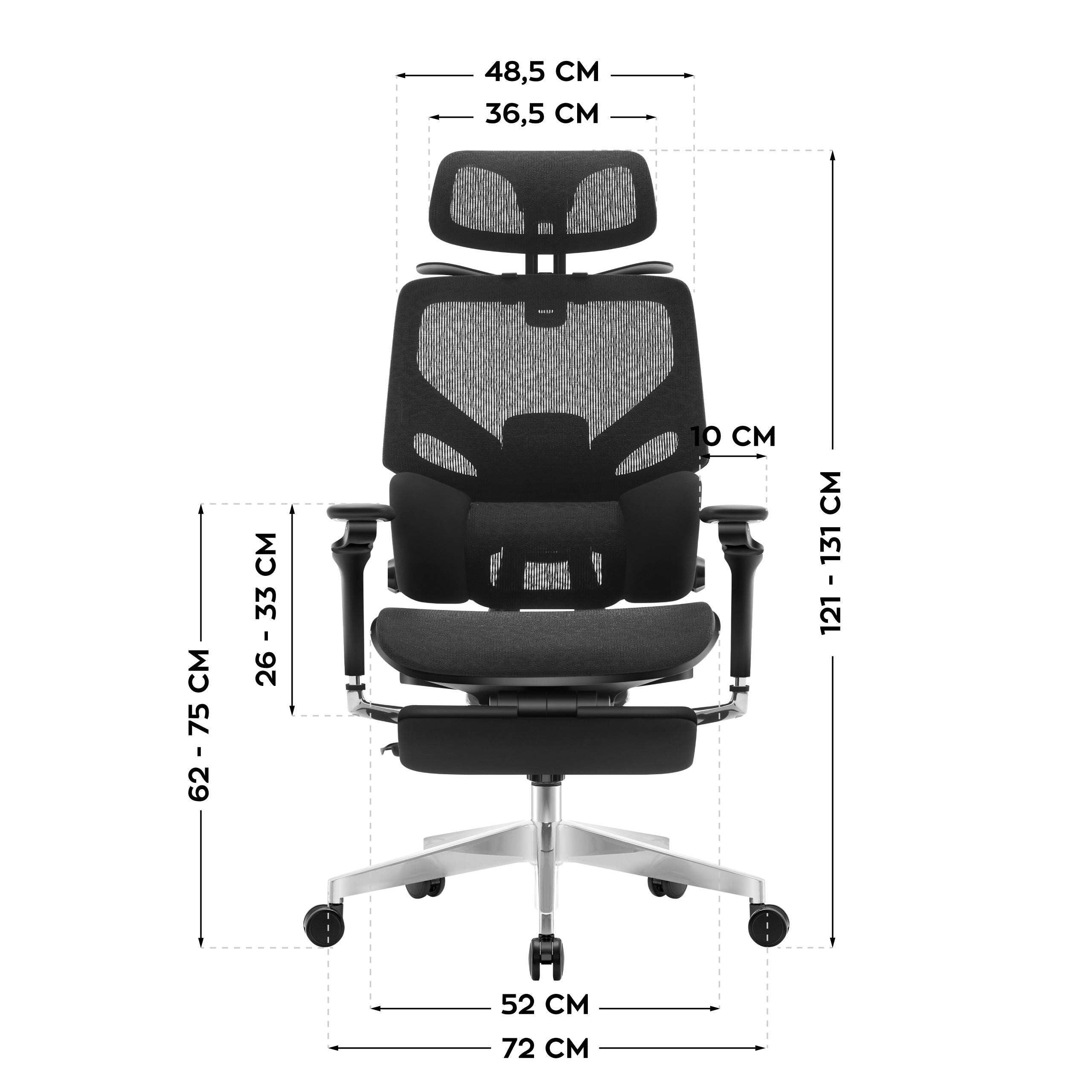 Ergonomischer Bürostuhl mit Fußstütze Mark Adler Expert 9.6 Black