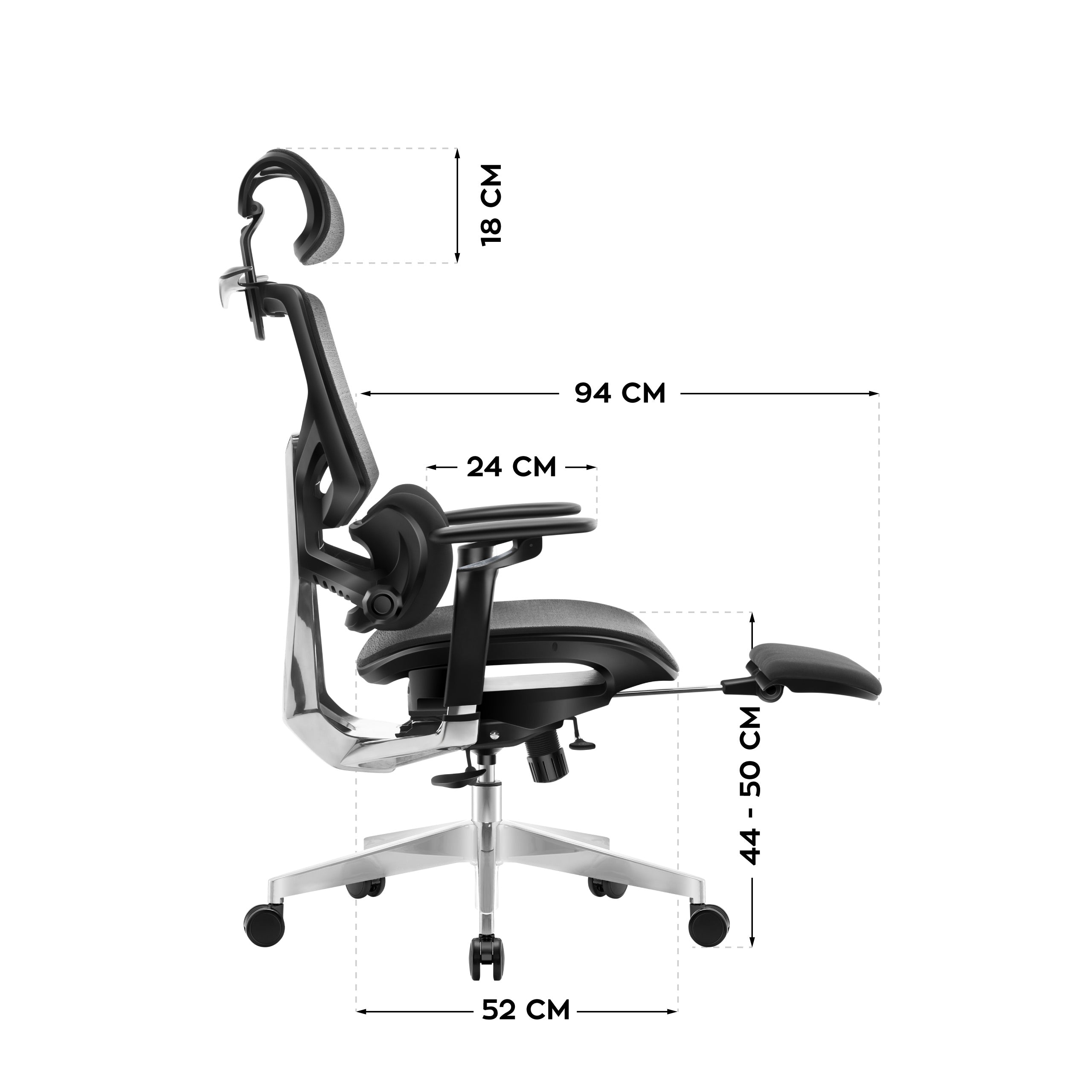 Ergonomischer Bürostuhl mit Fußstütze Mark Adler Expert 9.6 Black