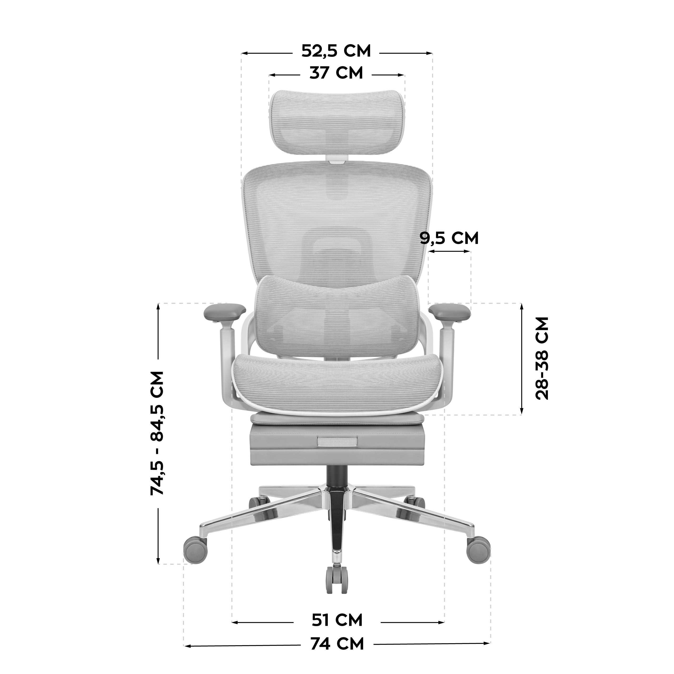 Ergonomischer Stuhl mit Fußstütze Mark Adler Expert 9.3 Grey