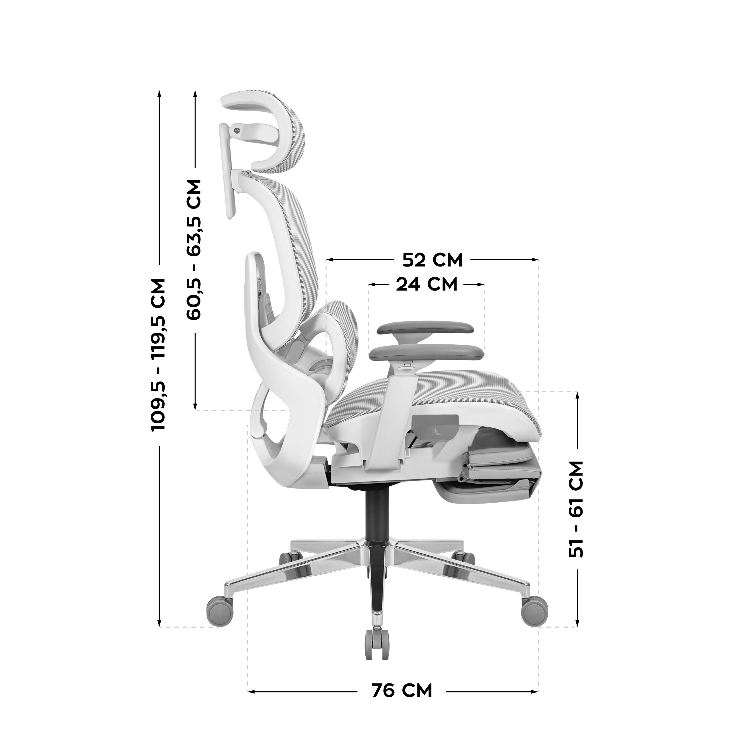 Ergonomischer Stuhl mit Fußstütze Mark Adler Expert 9.3 Grey