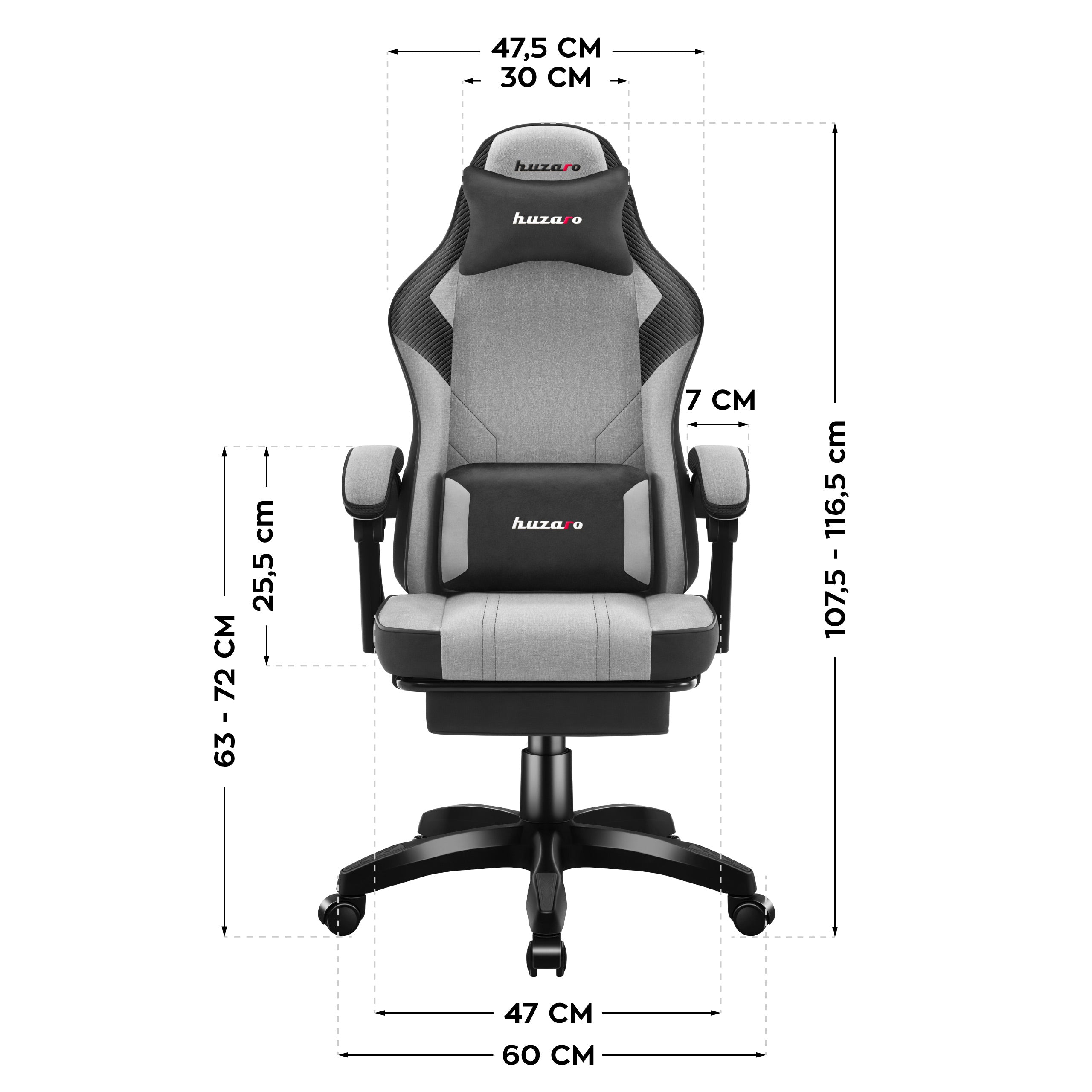 Herní křeslo Huzaro Force 3.7 Grey