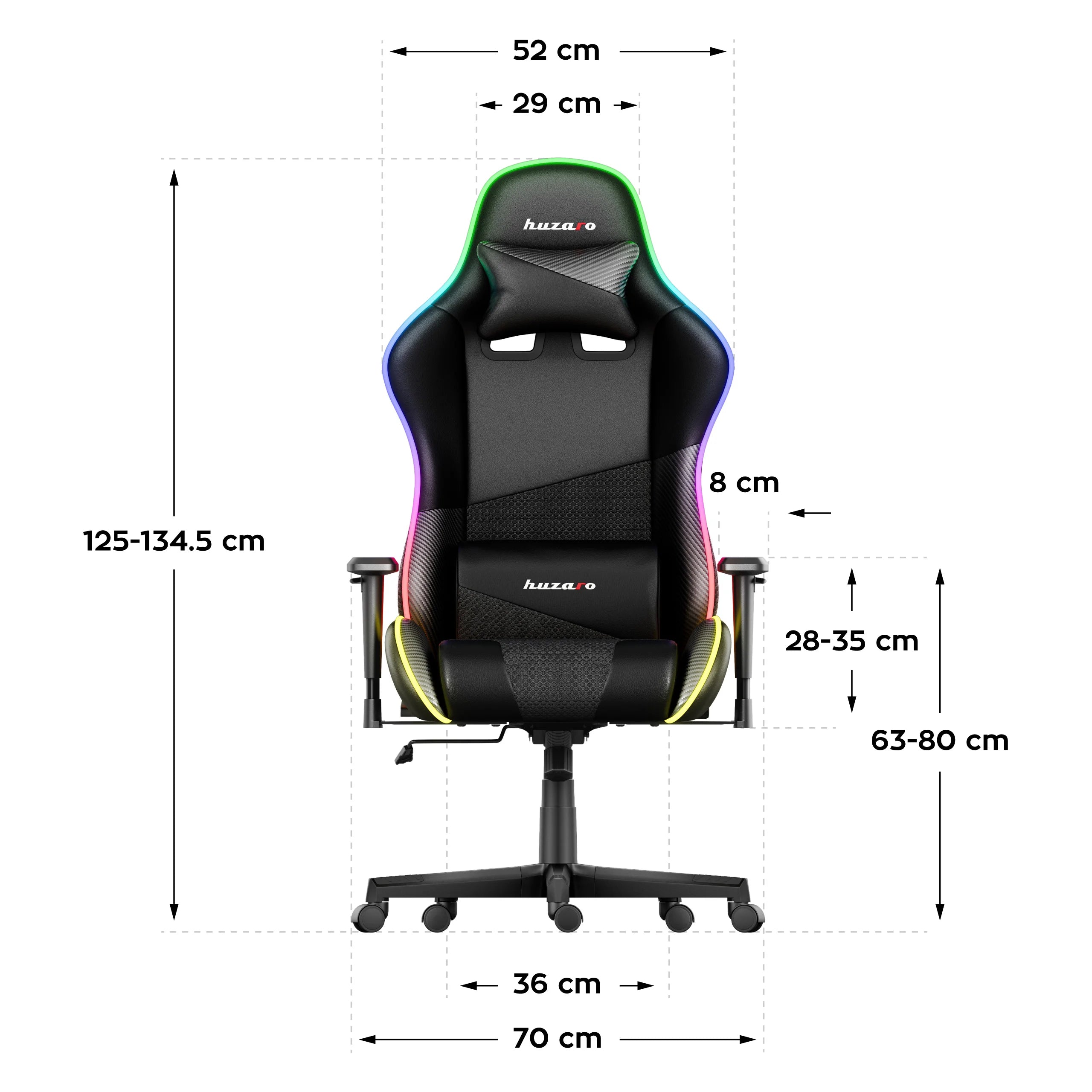 Herní křeslo HUZARO FORCE 6.2 RGB LED Black