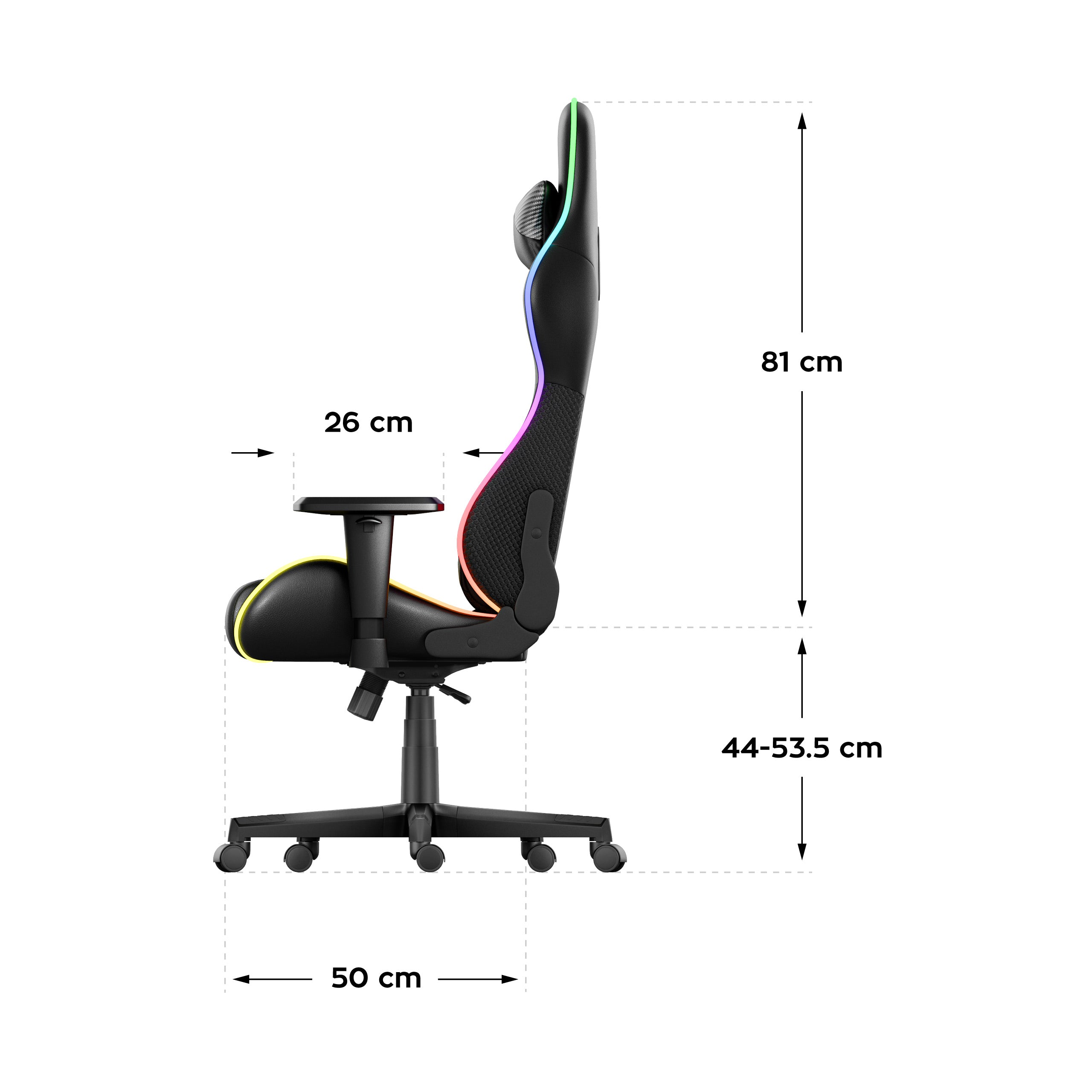 Herní křeslo HUZARO FORCE 6.2 RGB LED Black