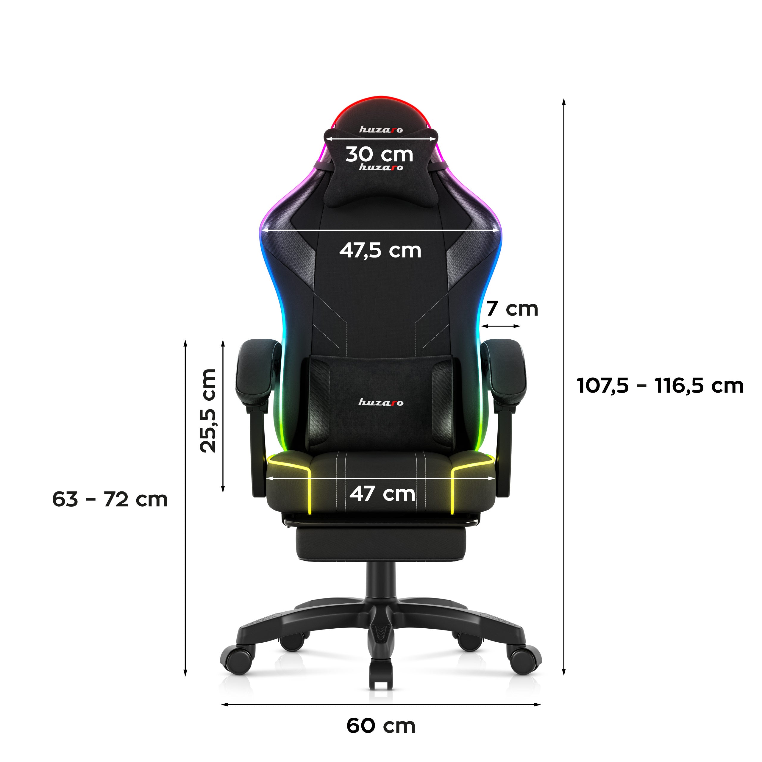 Herní křeslo Huzaro Force 3.7 RGB Black