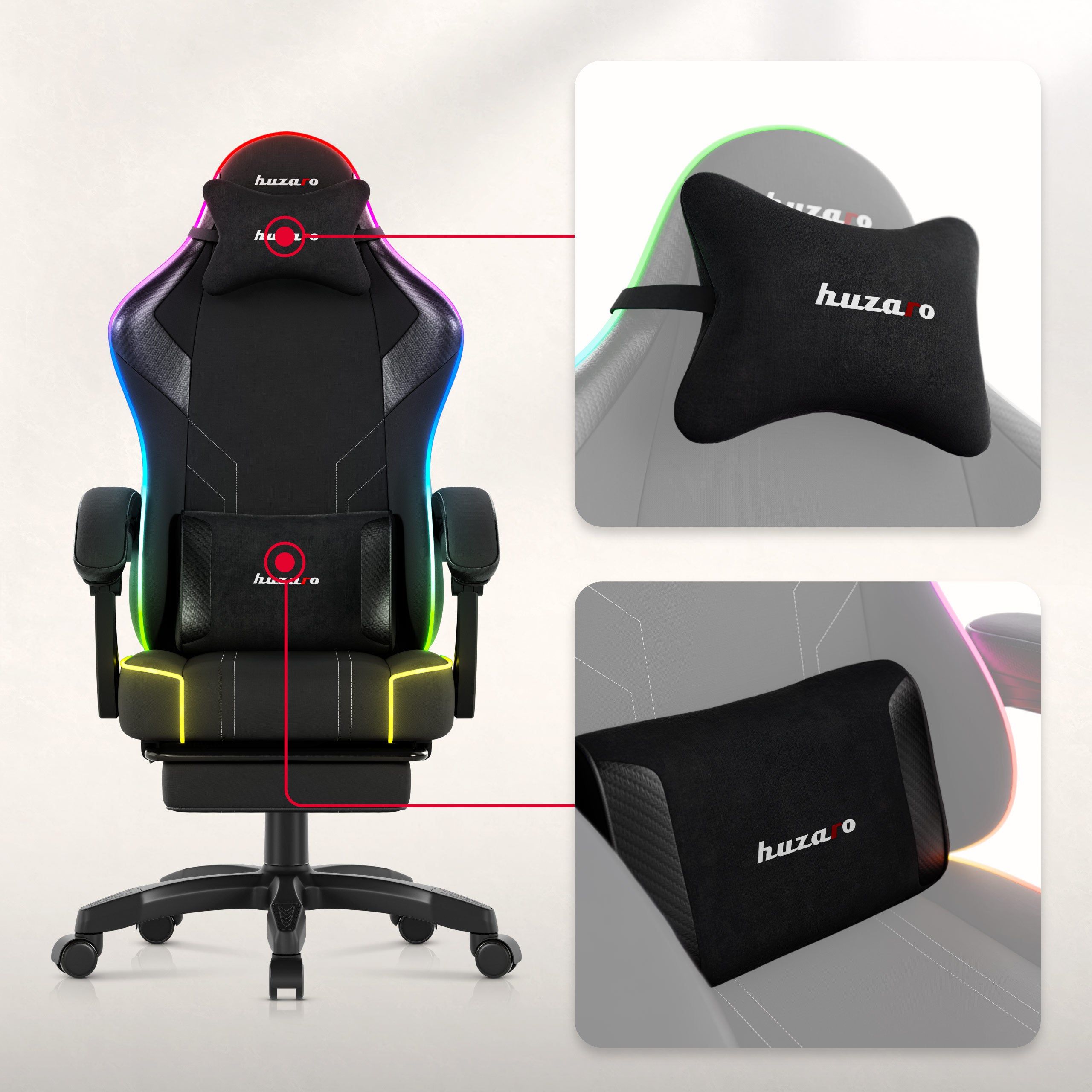 Herní křeslo Huzaro Force 3.7 RGB Black