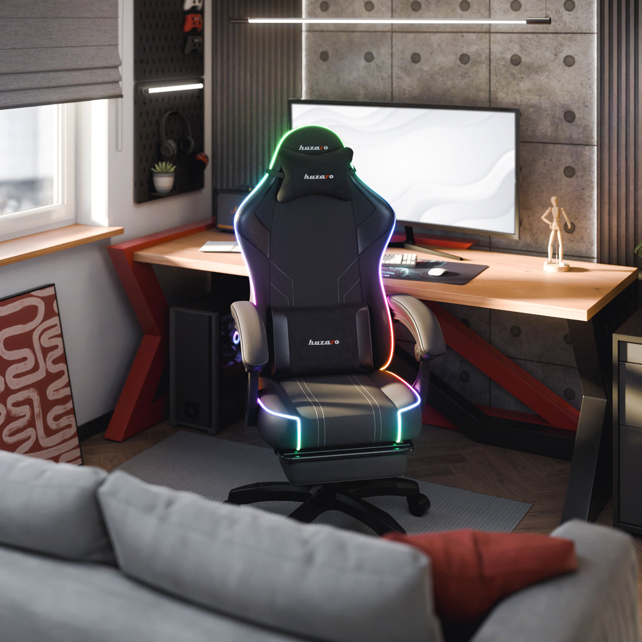 Herní křeslo Huzaro Force 3.7 RGB Black