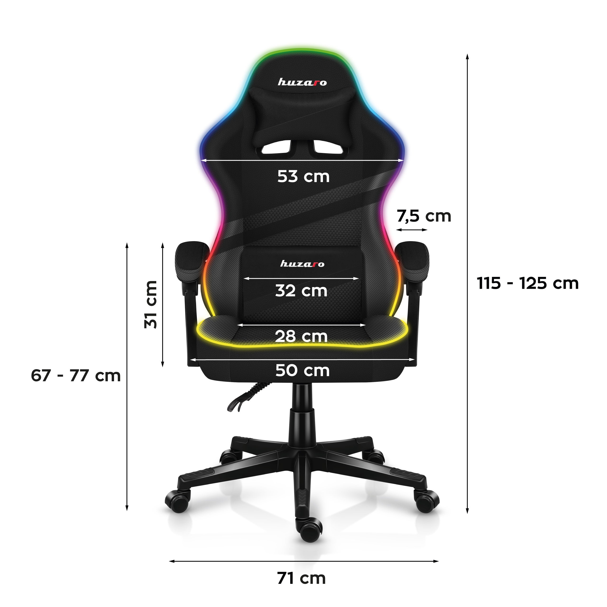 Herní křeslo HUZARO FORCE 4.4 RGB Black