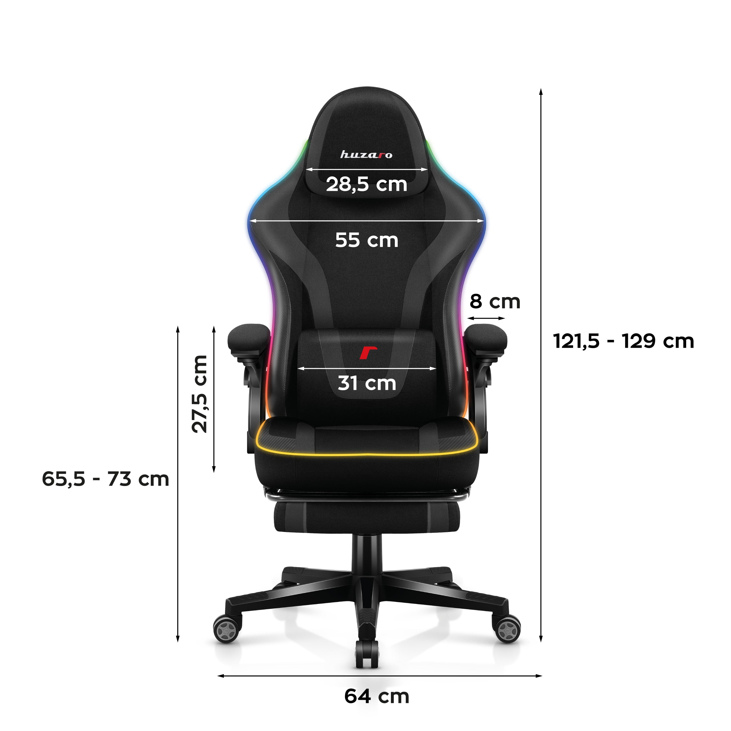 Herní křeslo Huzaro Force 4.6 RGB Smart Black Mesh