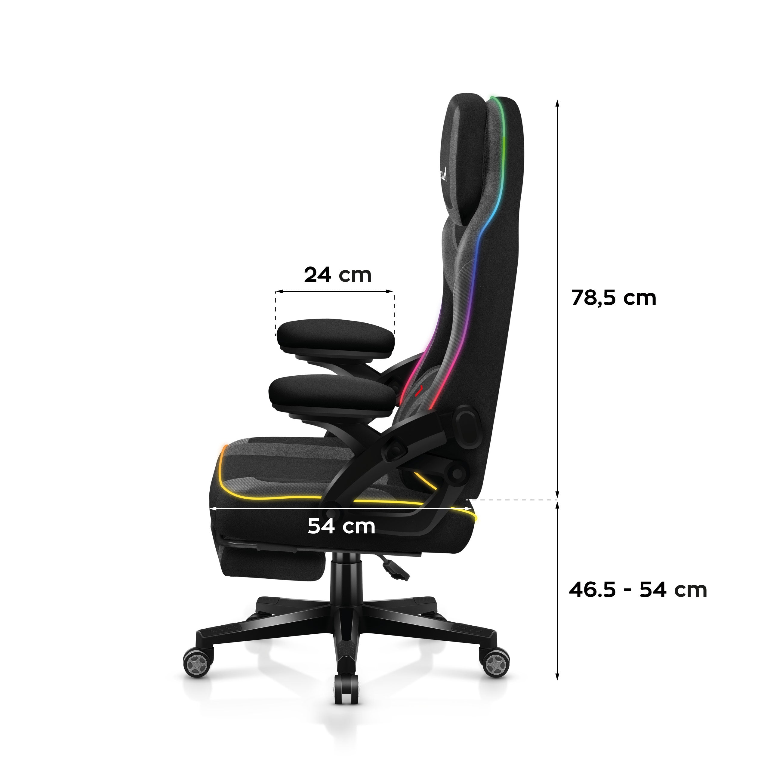 Herní křeslo Huzaro Force 4.6 RGB Smart Black Mesh
