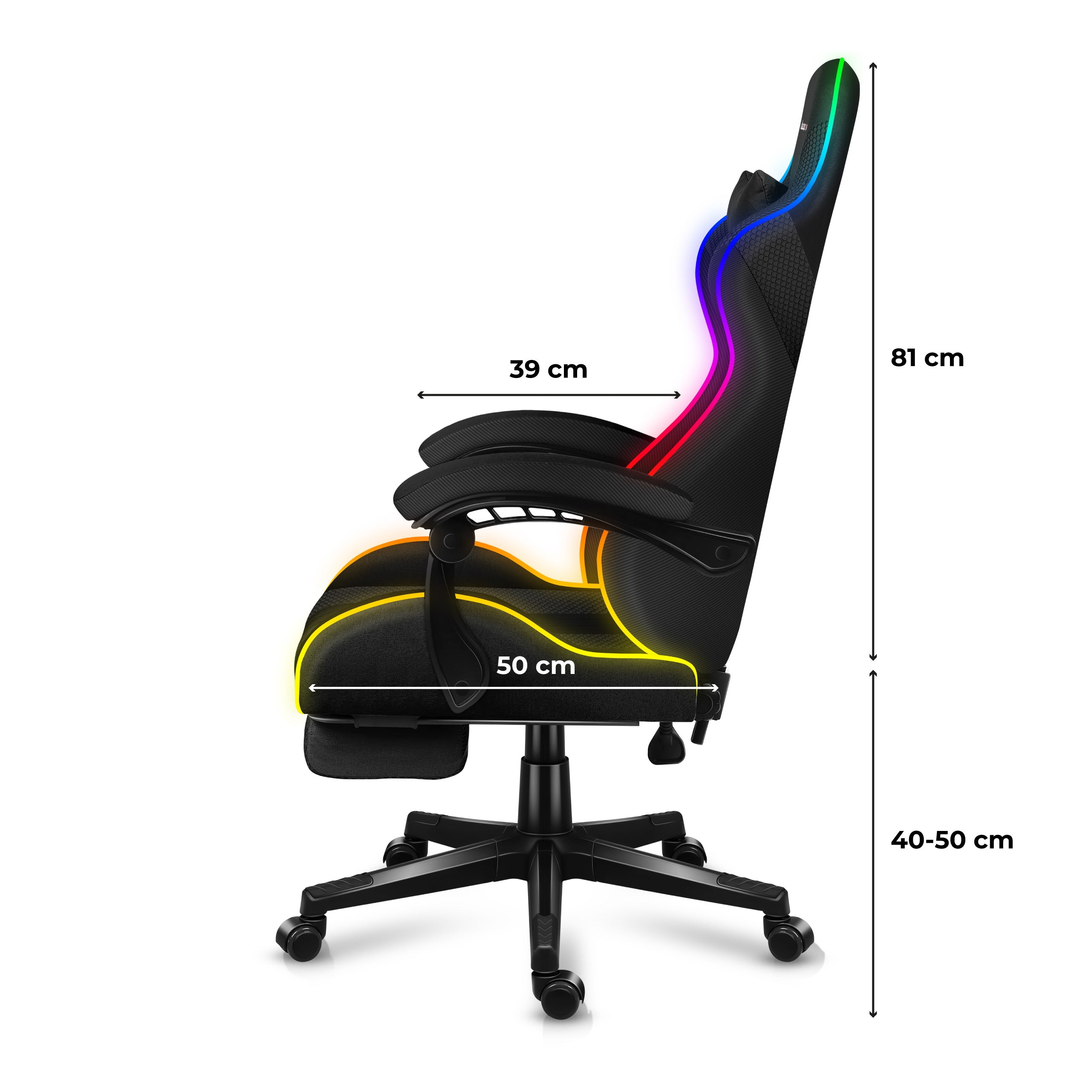 Herní křeslo HUZARO Force 4.7 RGB Black Mesh