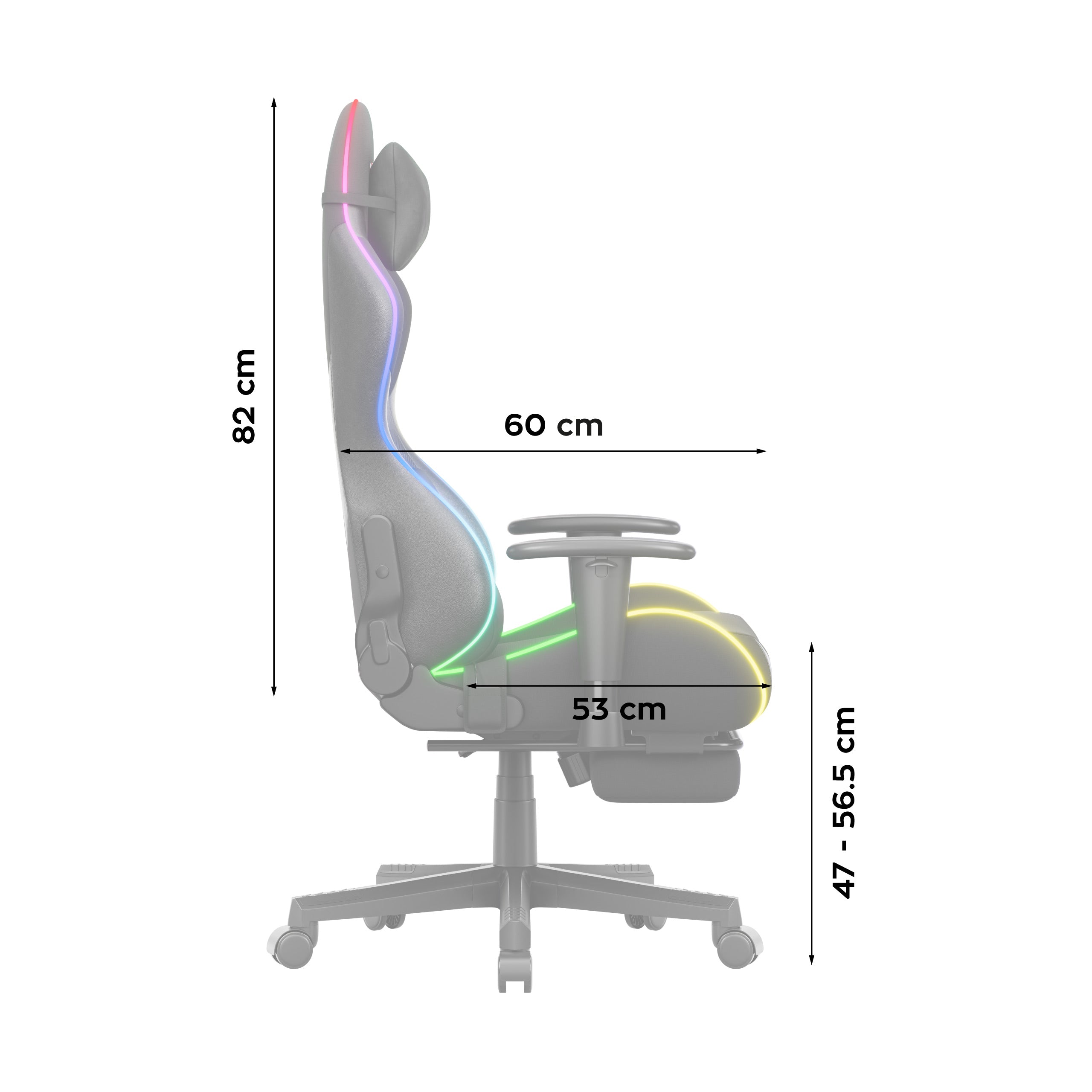 Herní křeslo LED Huzaro Force 5.7 Black RGB