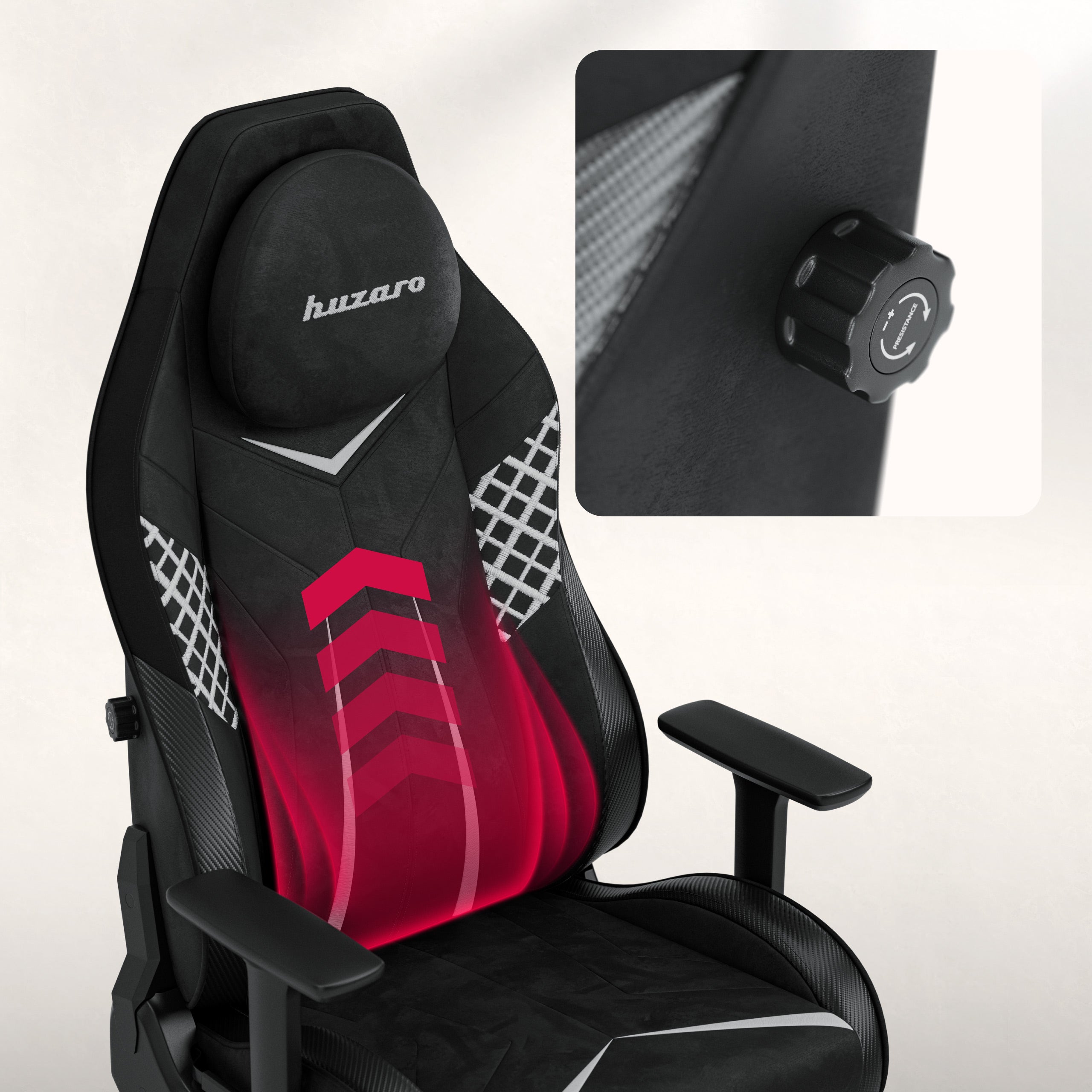 Herní křeslo semišové Huzaro Force 8.3 Carbon Black