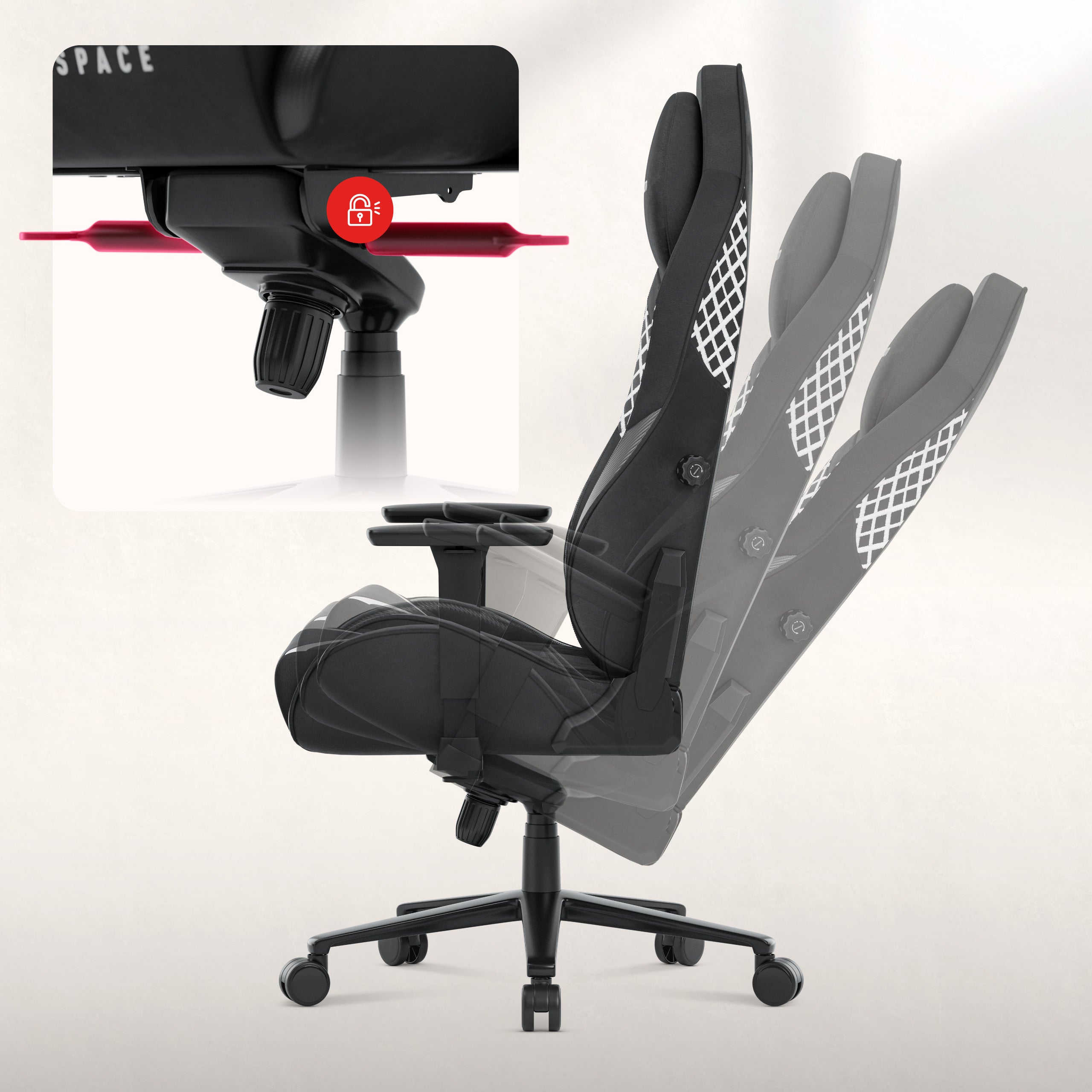Herní křeslo semišové Huzaro Force 8.3 Carbon Black