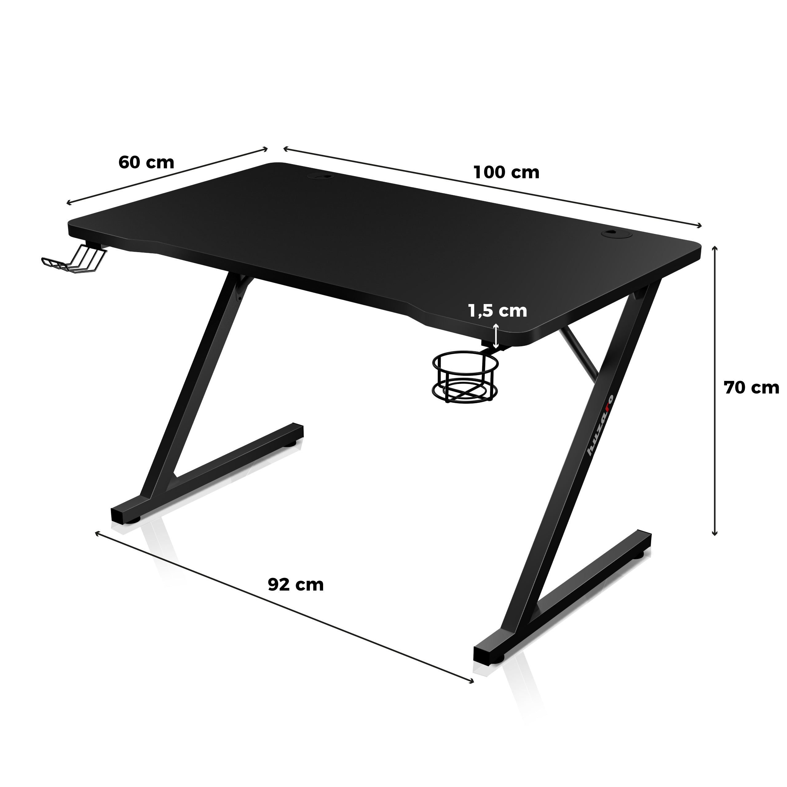 Herní stůl Huzaro Hero 1.8 Black 100 cm
