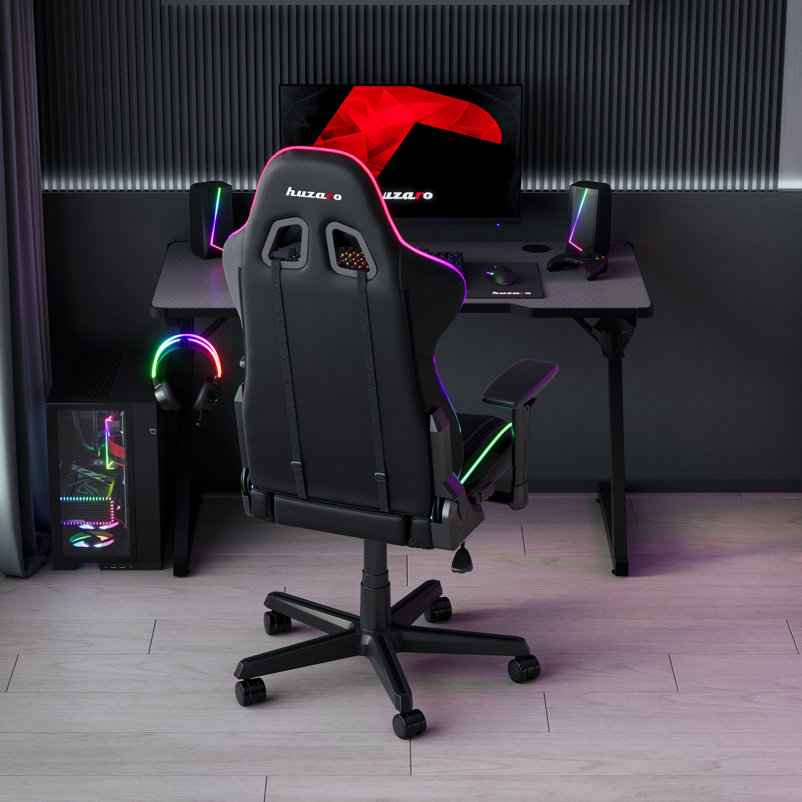 Herní stůl Huzaro Hero 2.5 RGB LED Black 120 cm