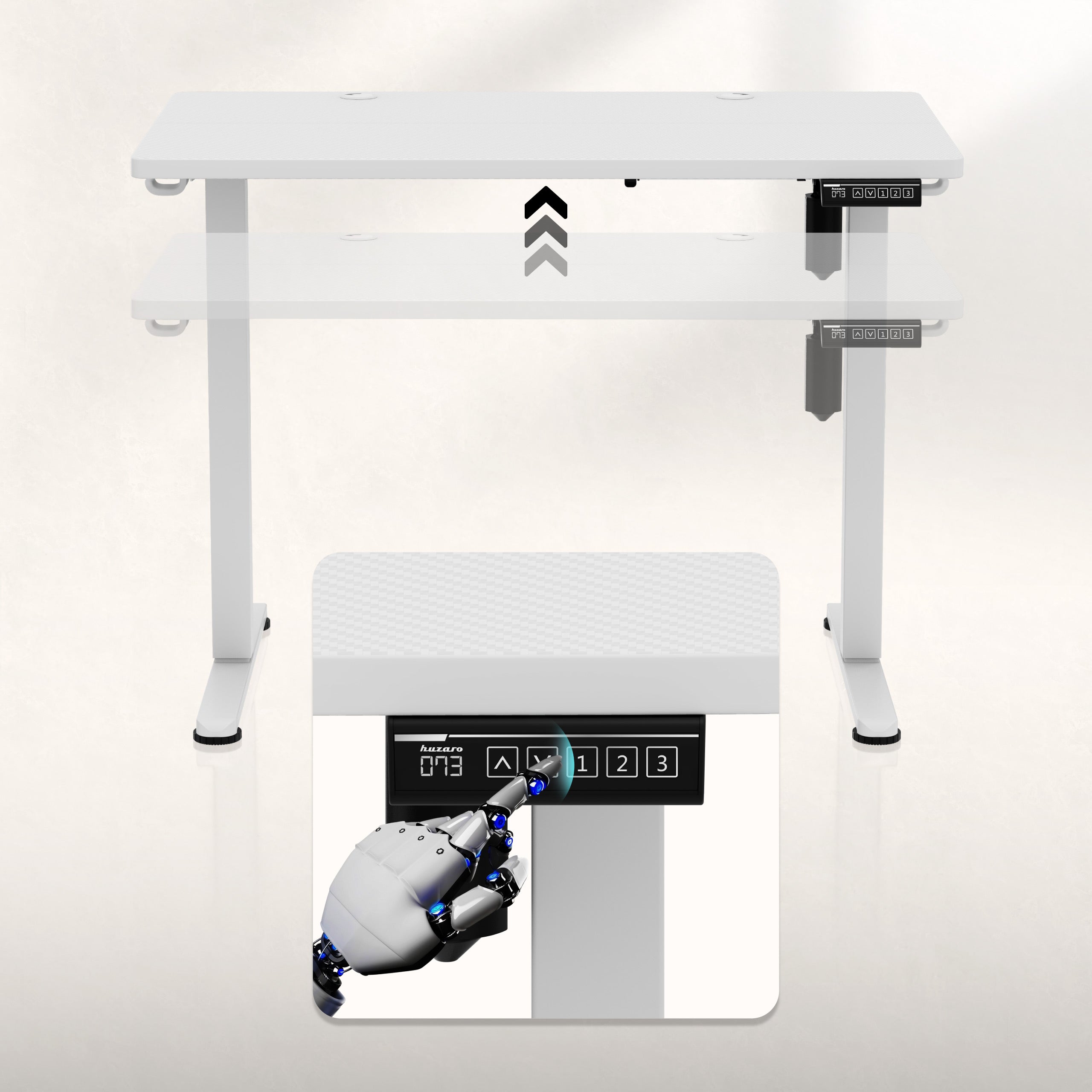 Elektrický polohovatelný stůl na kolečkách Huzaro Hero 7.8 White