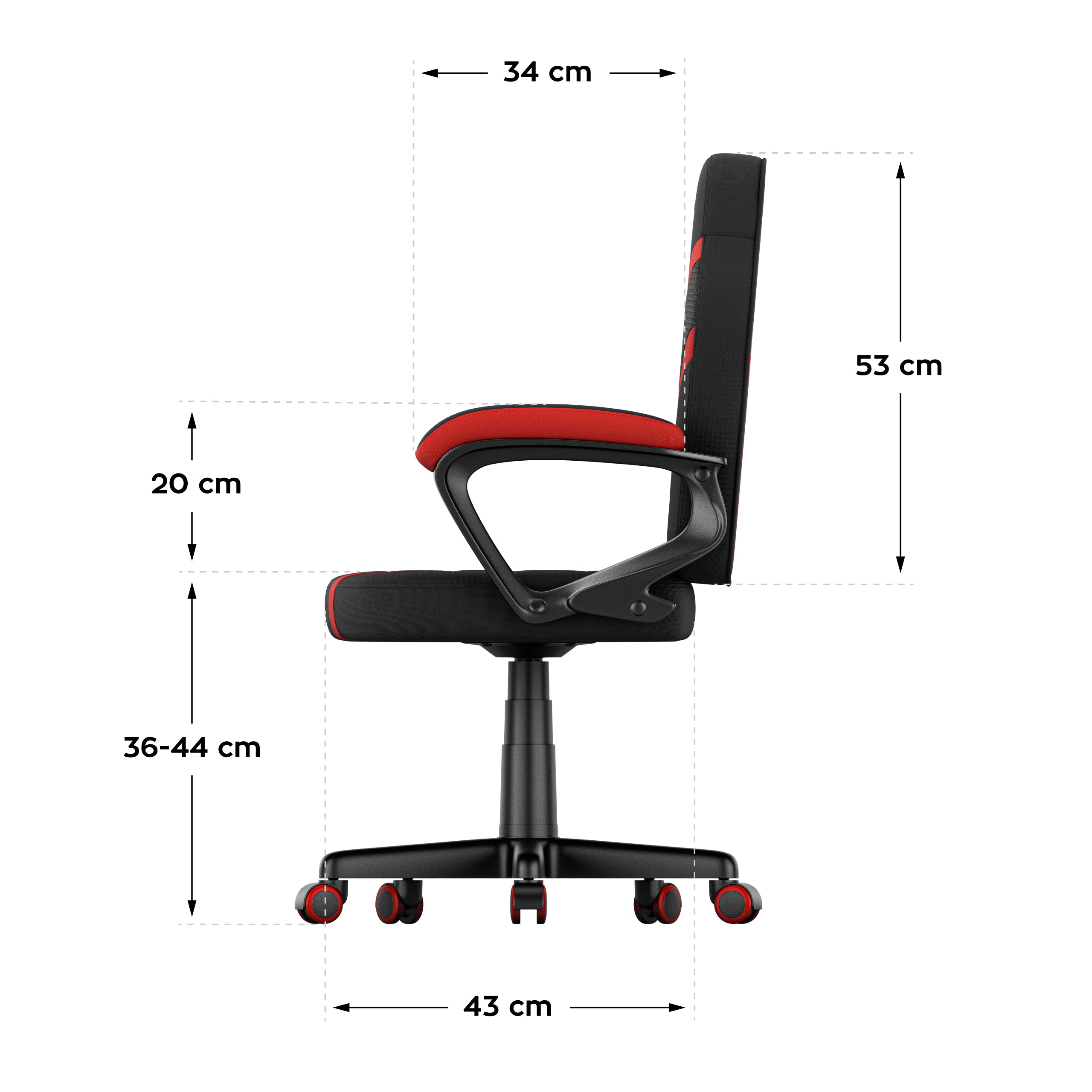 OUTLET Herní židle pro děti HUZARO RANGER 1.0 Red Mesh