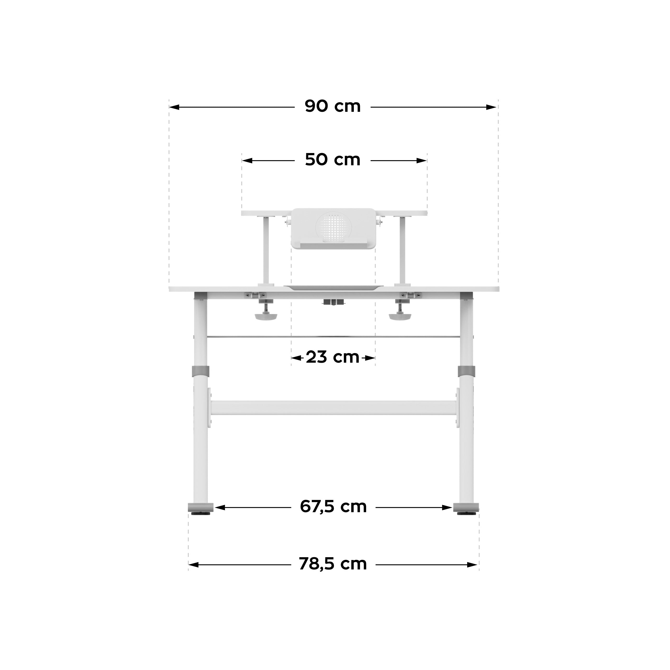 Dětský nastavitelný psací stůl Mark Adler Study 3.7 šedý 90 cm